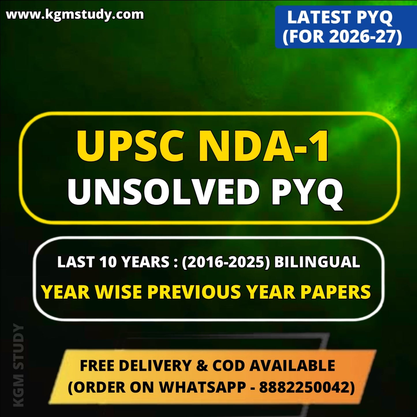UPSC NDA-1 "Unsolved PYQ Sets" Last 10 Years (2016-2025) | NDA Prelims Previous Year Question Papers