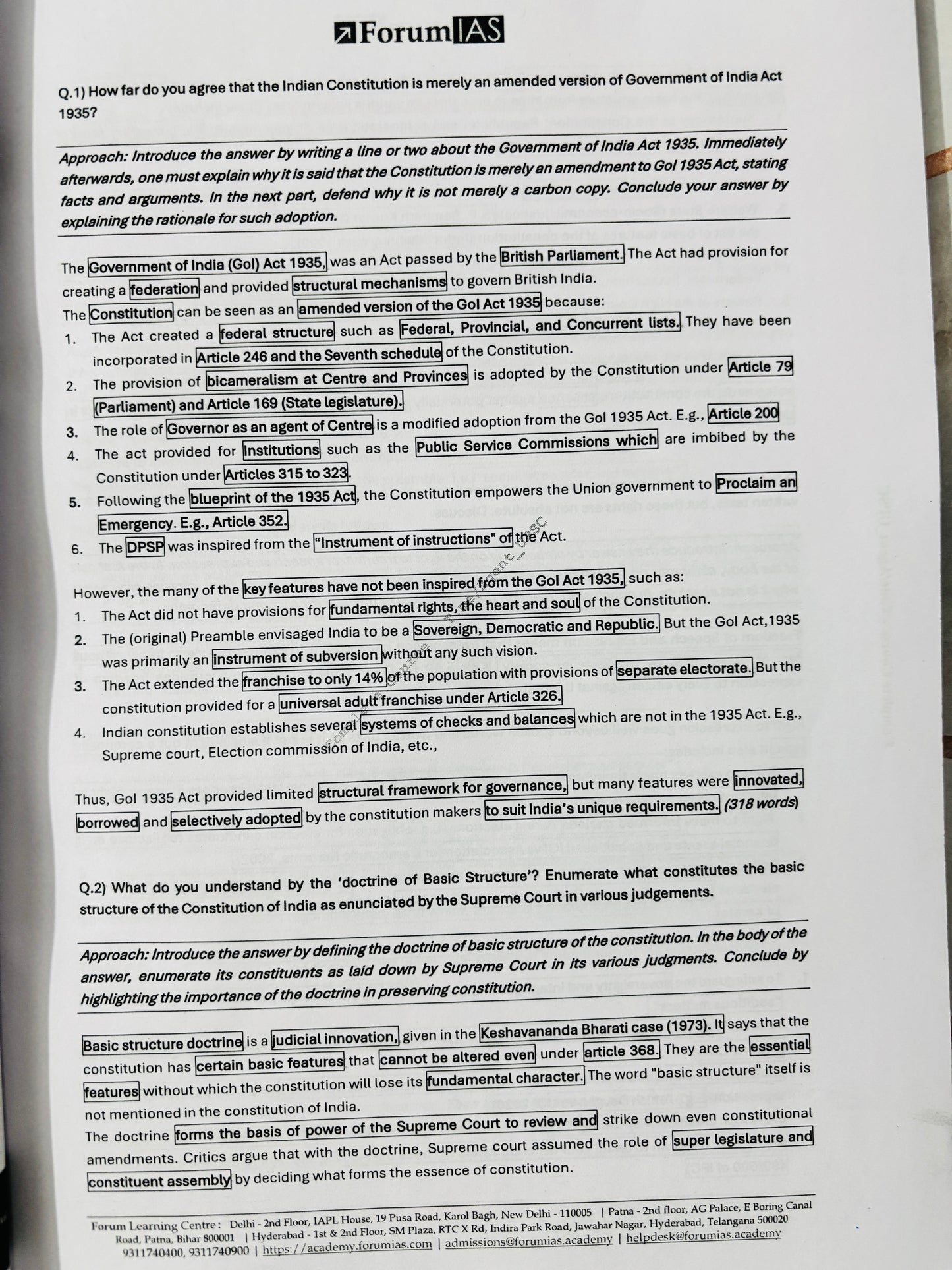 Forum IAS Mains Test Series in English (30 Tests)