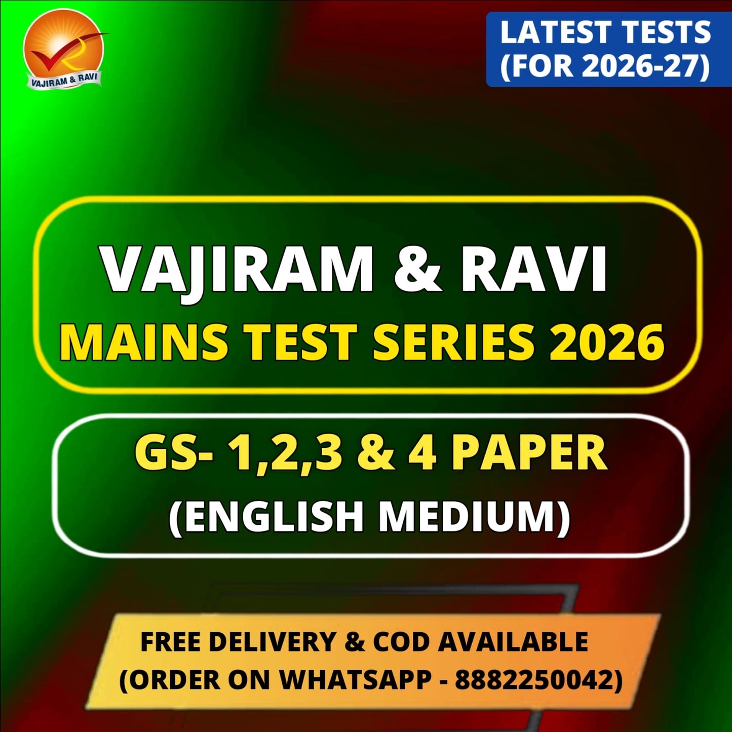Vajiram & Ravi Mains Test Series 2026 (20 Tests) | Best UPSC Mains Test Series 2026 - English Medium