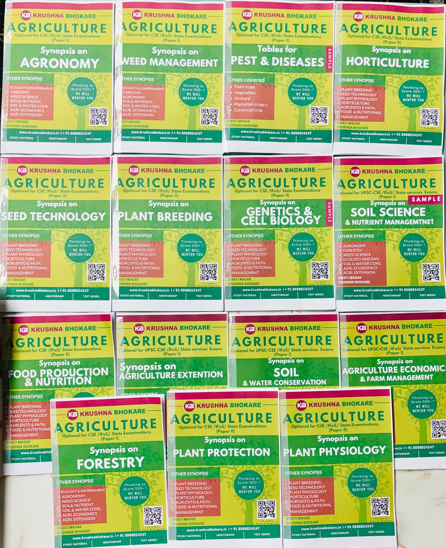 Krushna Bhokare Agriculture Optional Notes | Best Agriculture Optional Notes for UPSC | 15 Booklets - English