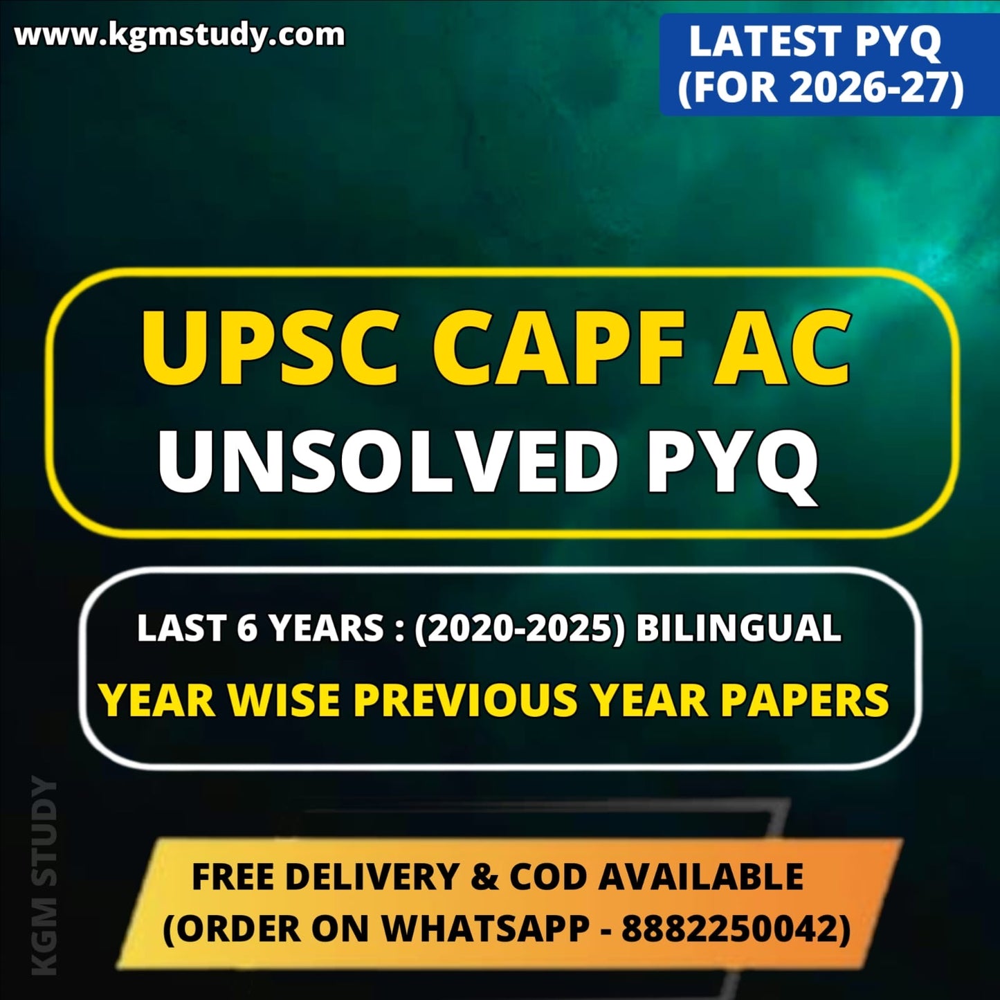 UPSC CAPF AC "Unsolved PYQ Sets" Last 6 Years (2020-2025) | CAPF Prelims Previous Year Question Papers