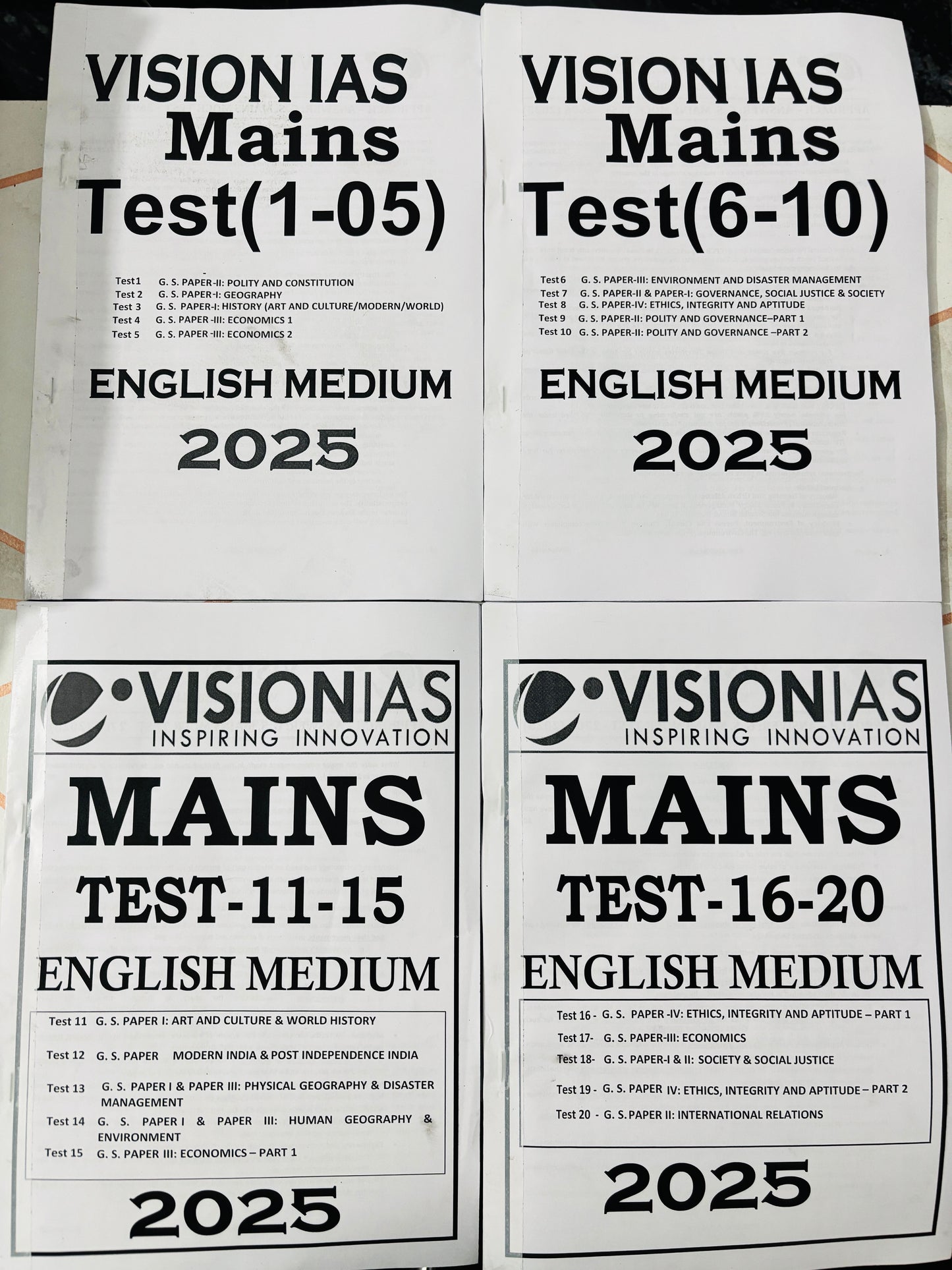 Vision IAS Mains Test Series in English (20 Tests)