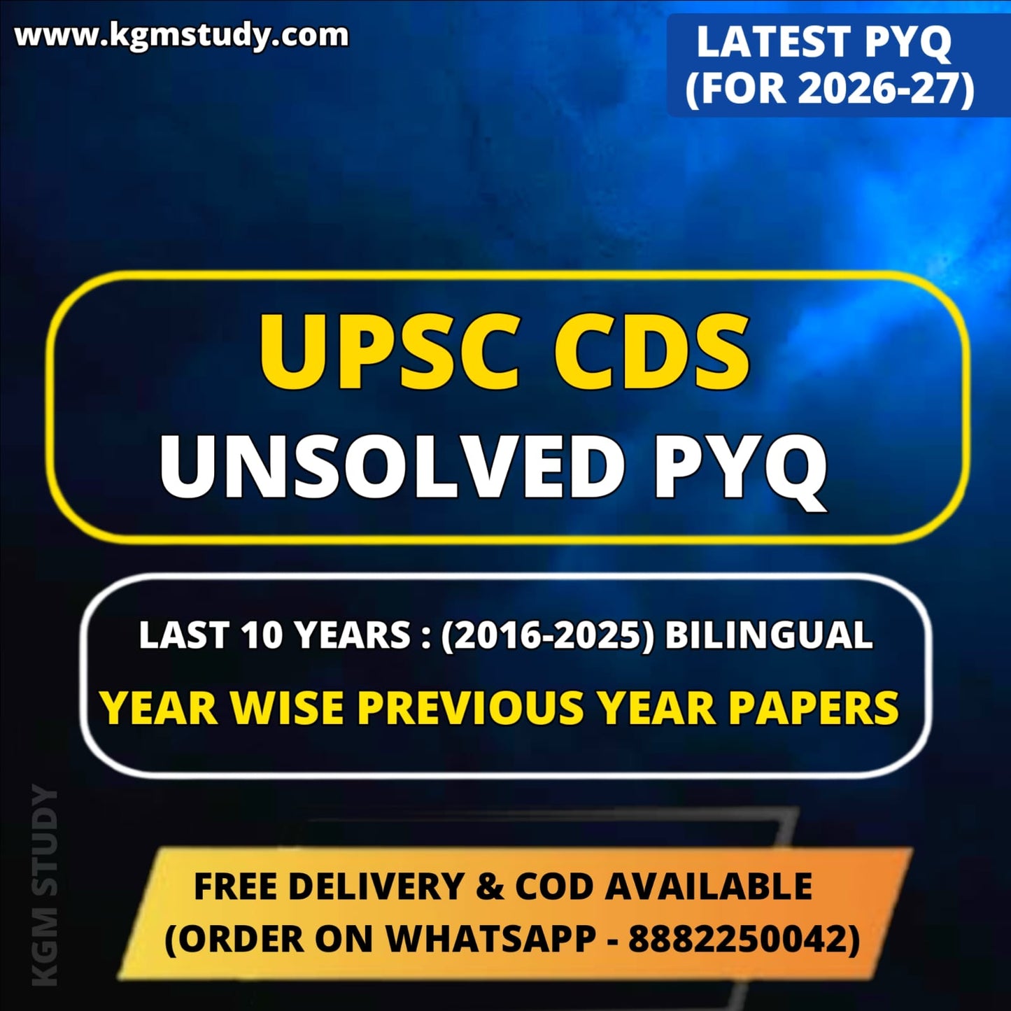 UPSC CDS "Unsolved PYQ Sets" Last 10 Years (2016-2025) | CDS Prelims Previous Year Question Papers