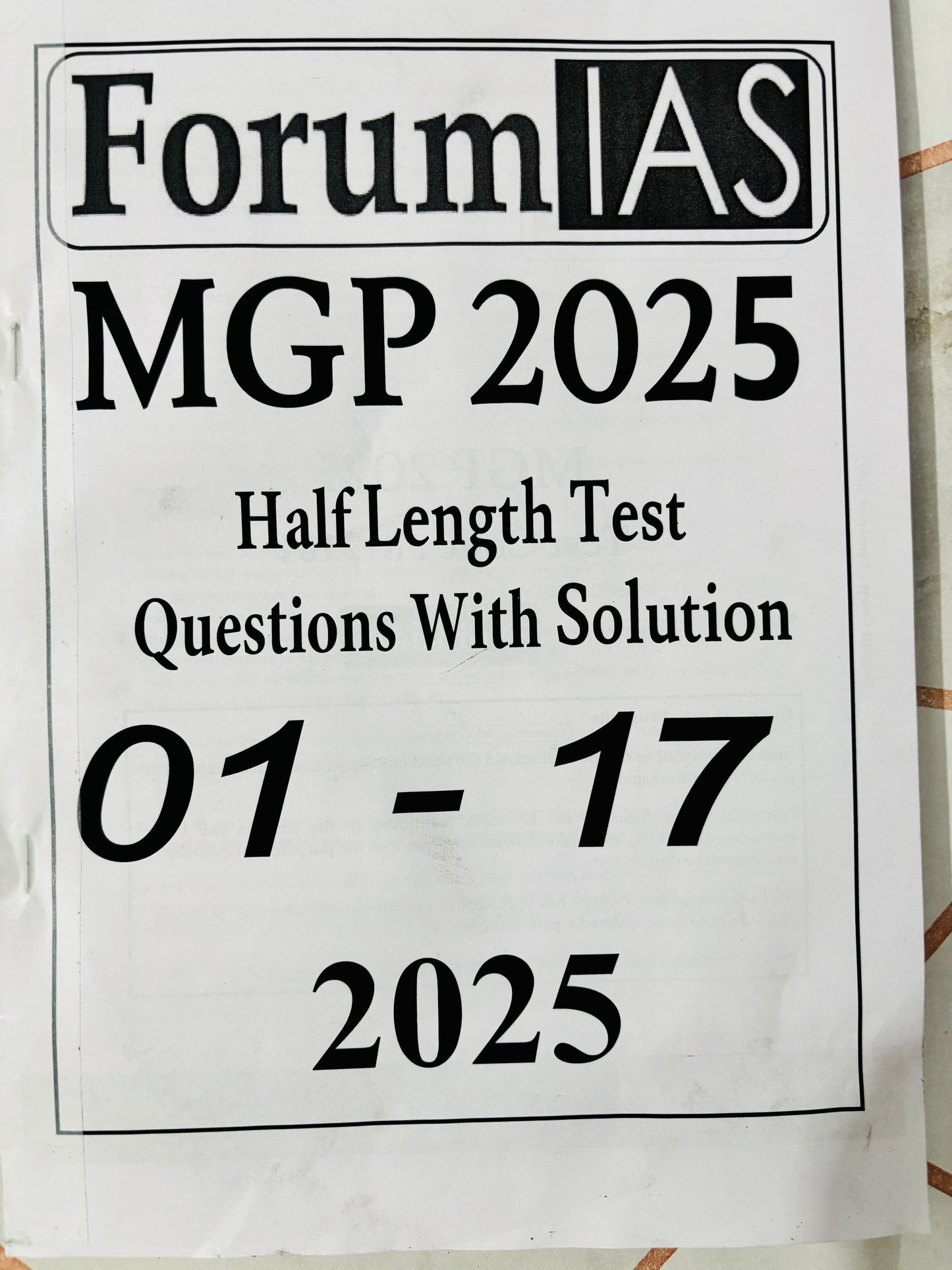 Forum IAS Mains Test Series in English (30 Tests)