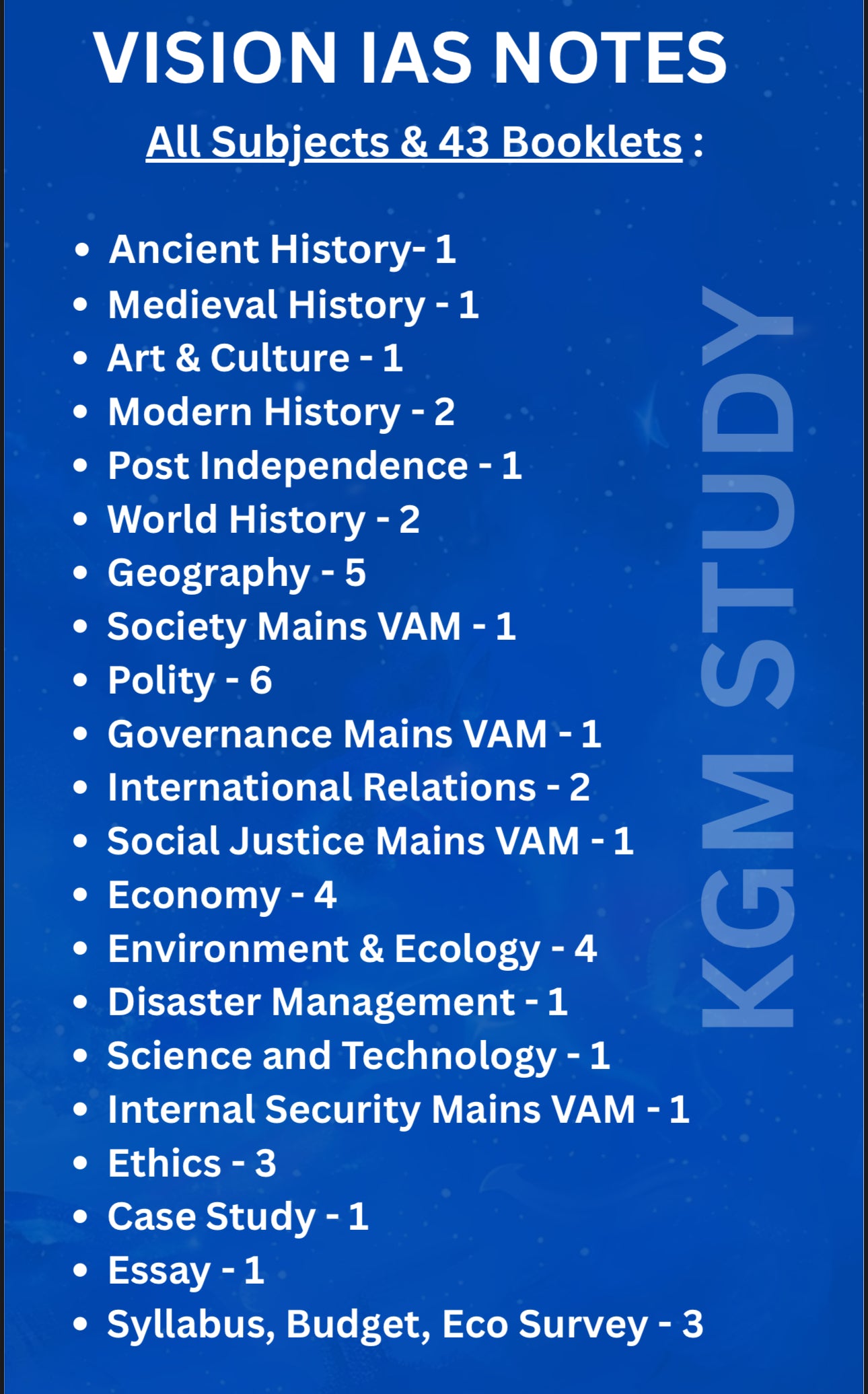 Vision IAS Notes (English) | 43 Booklets