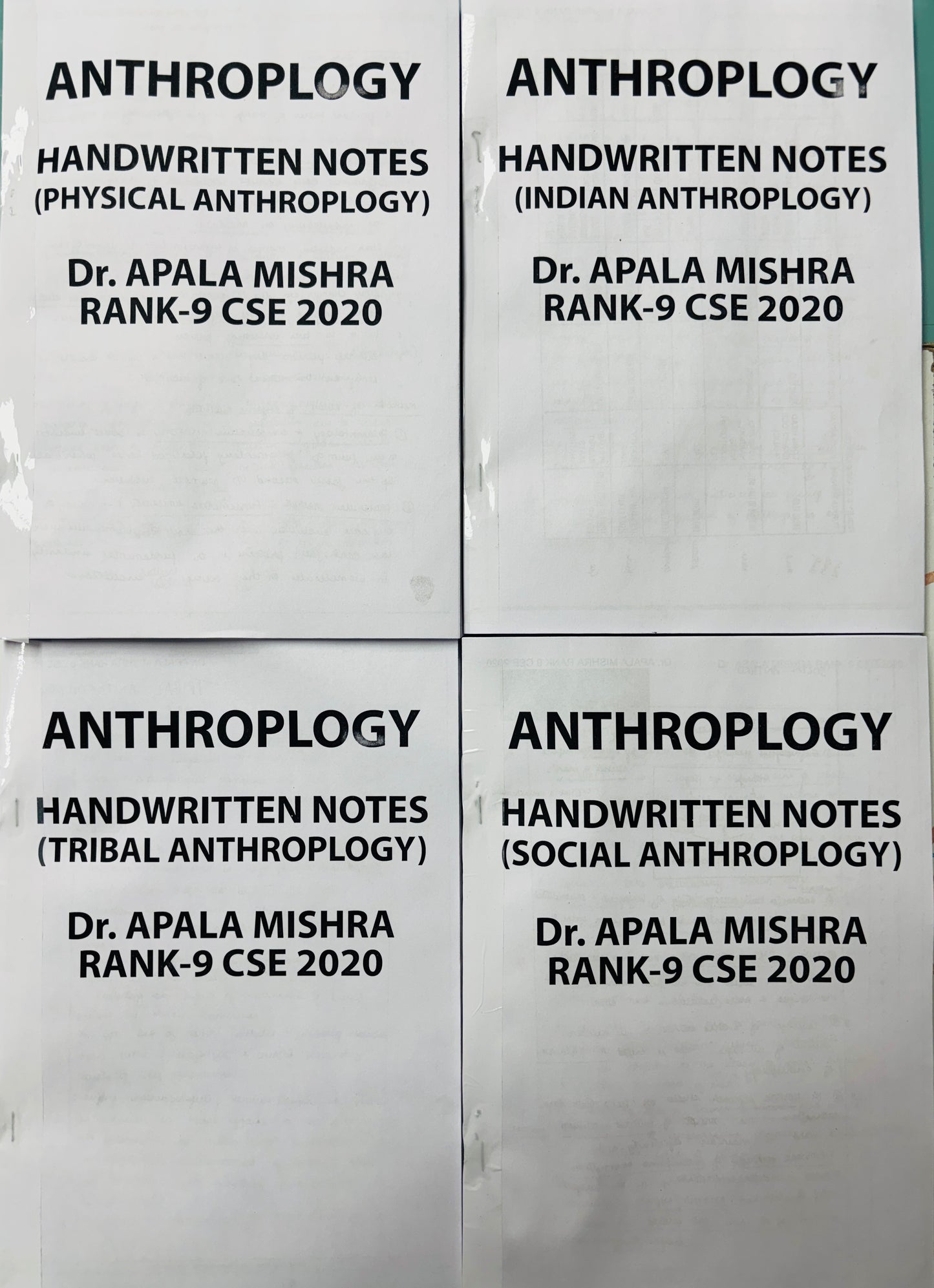 Apala Mishra (AIR 9) Anthropology Optional Handwritten Notes in English | Best Anthropology Notes for UPSC | 4 Booklets- English