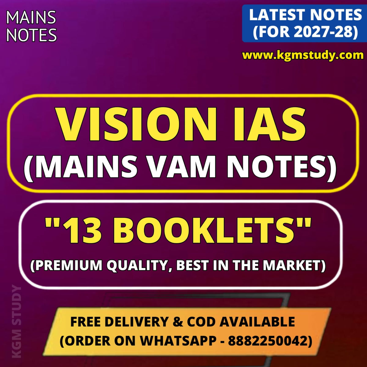 Vision IAS Mains VAM Notes for UPSC 2027-28 | 13 Booklets (English Medium)