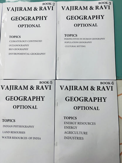Vajiram & Ravi Geography Optional Handwritten Class Notes in English | 6 Booklets