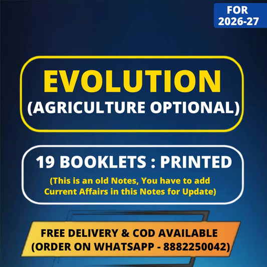 Evolution Agriculture Optional Notes | Best Agriculture Optional Notes for UPSC | 19 Booklets - English