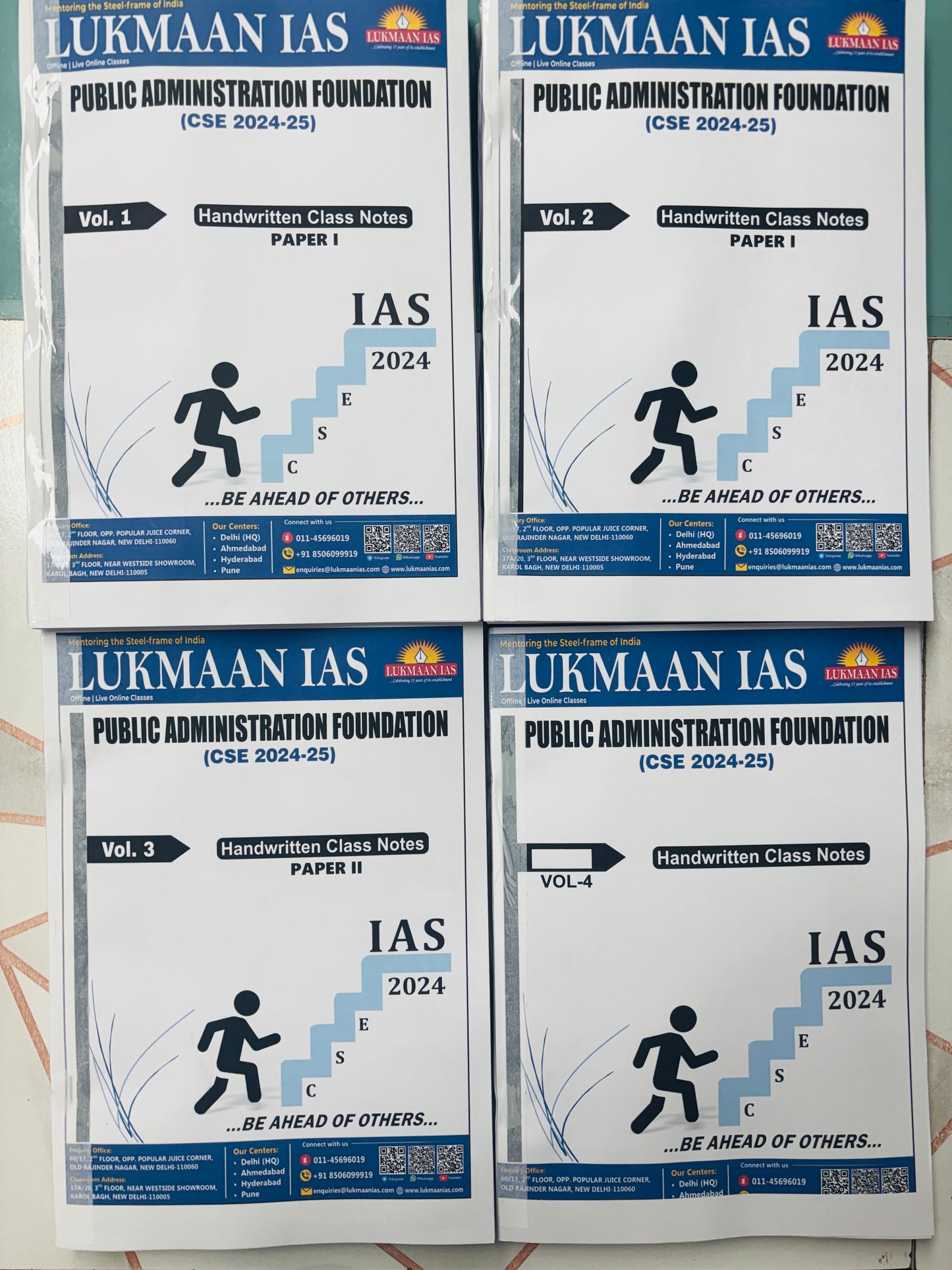 Lukmaan IAS Public Administration Optional Handwritten Notes | Best Public Administration Notes for UPSC | 4 Booklets- English