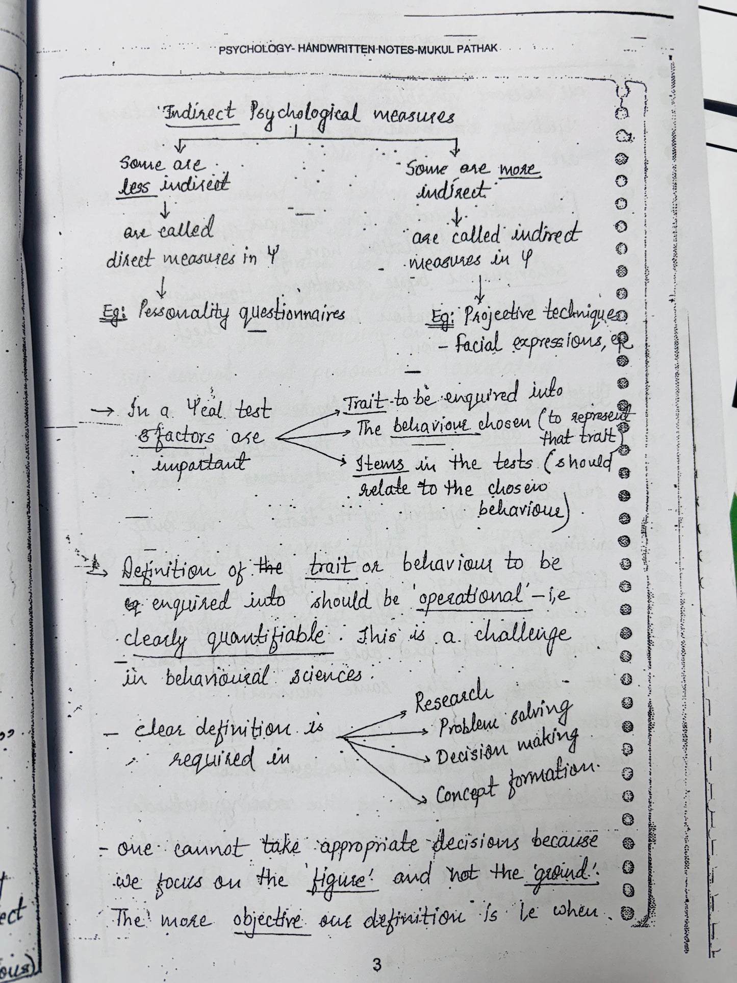 Vajiram & Ravi Mukul Pathak Psychology Optional Handwritten Notes | Best Psychology Notes for UPSC | 5 Booklets- English