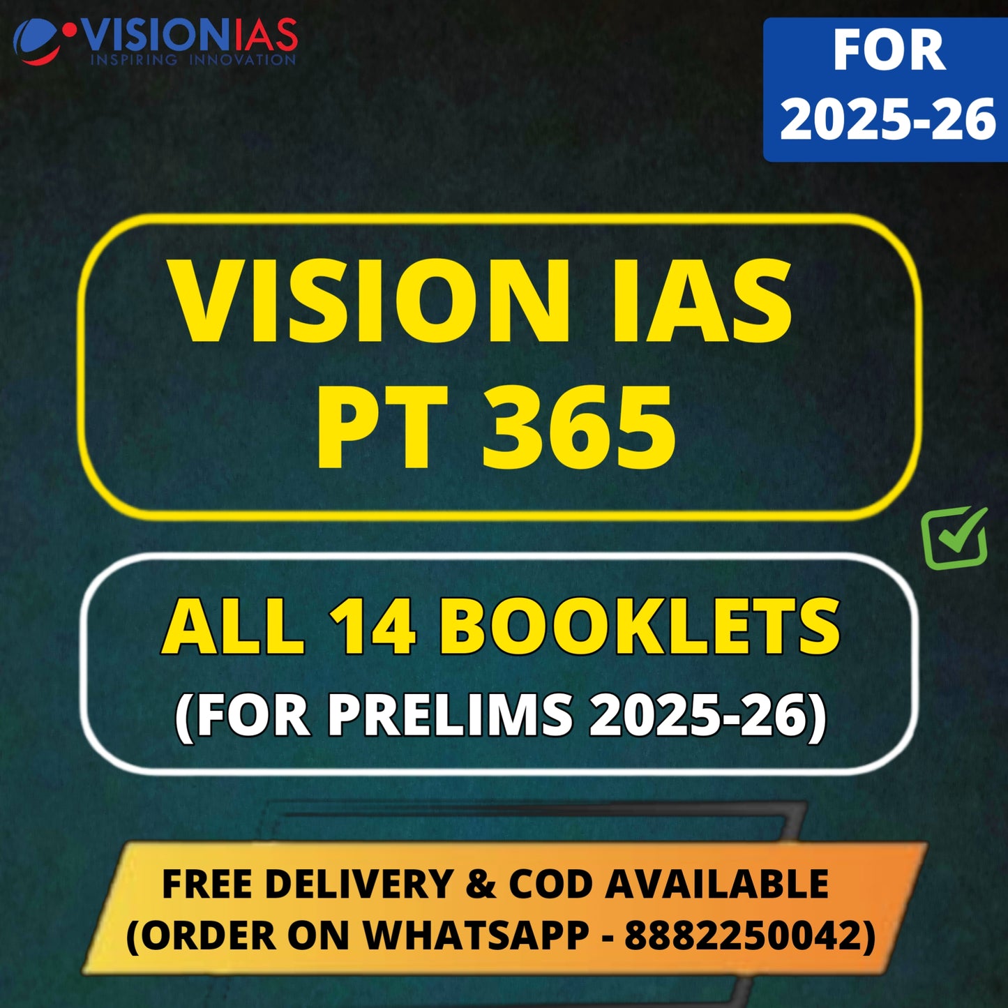 Vision IAS PT 365 for 2025 in English (14 Booklets)