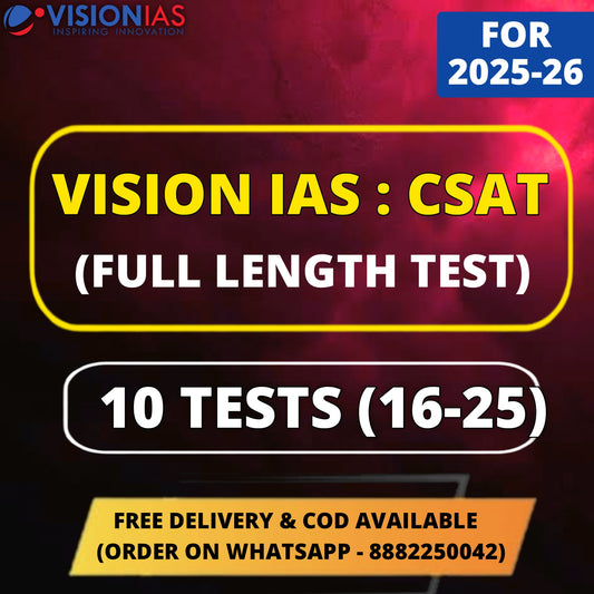 Vision IAS 10 CSAT Full Length Test Series in English (Test 16-25)