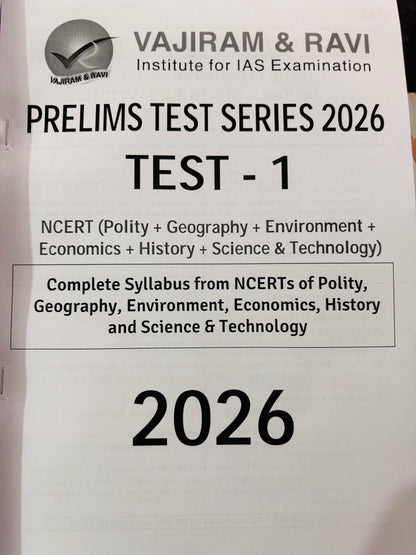 Vajiram Prelims Test Series 2026 | 3 Tests - English