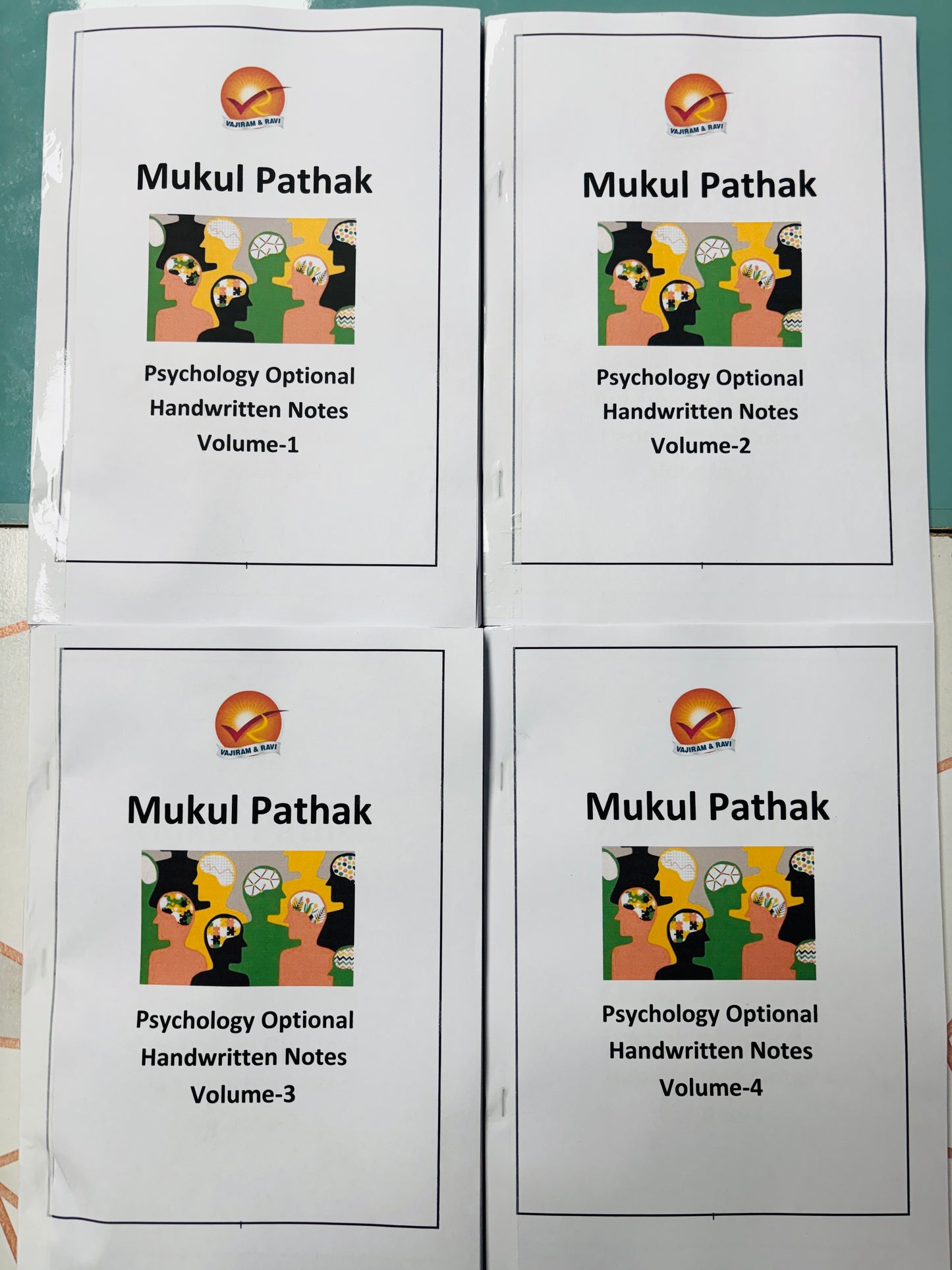 Vajiram & Ravi Mukul Pathak Psychology Optional Handwritten Notes | Best Psychology Notes for UPSC | 5 Booklets- English