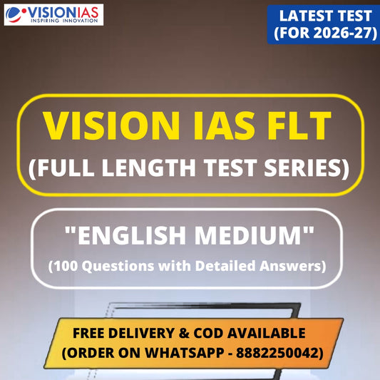 Vision IAS 8 Full Length Test Series 2026 | UPSC Test Series for Prelims 2026 | (Test No: 24-30)- English