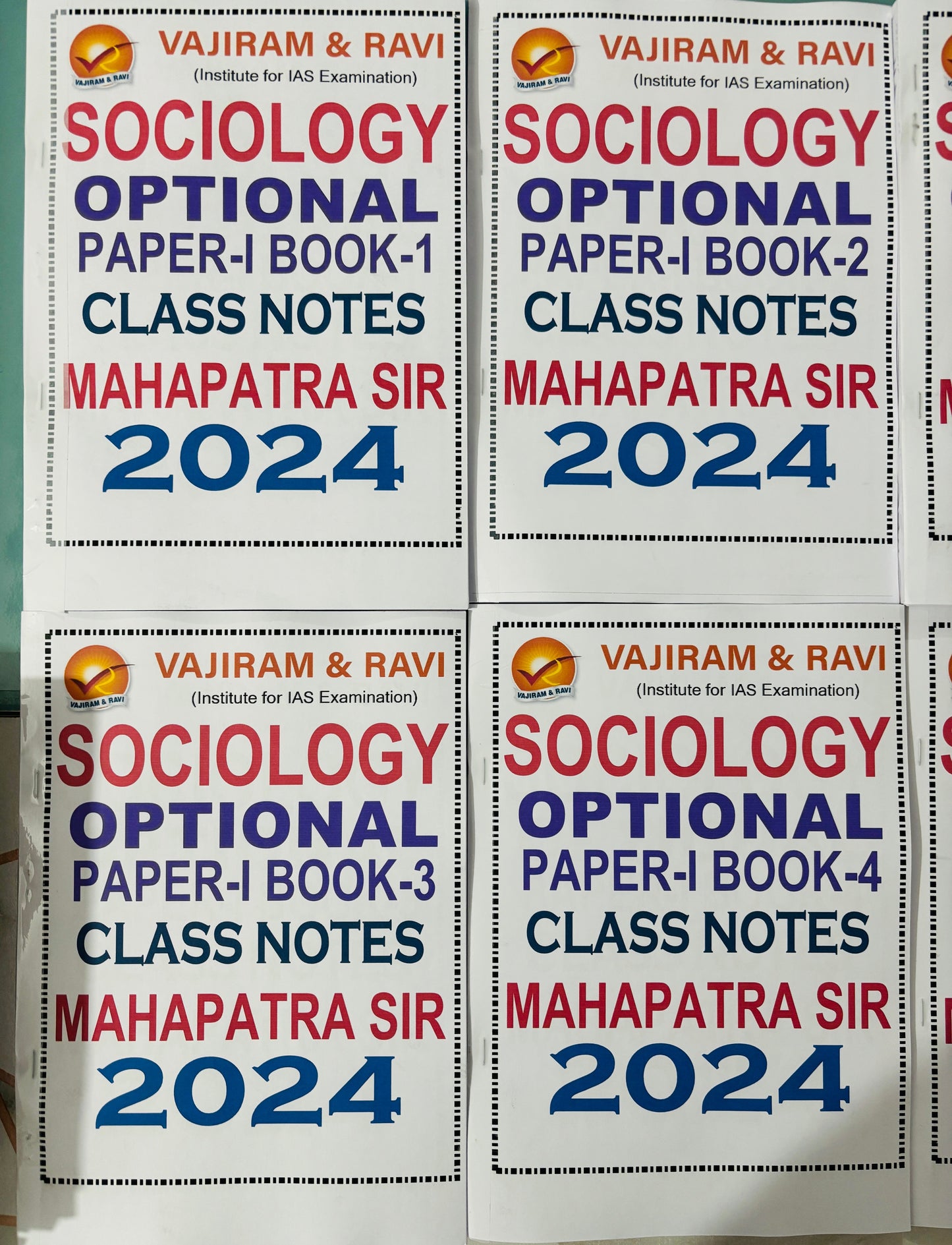 Vajiram & Ravi Mahapatra Sir Sociology Optional Handwritten Notes | 8 Booklets - English