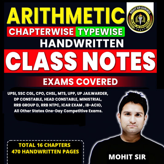 Mohit Sir Gurukul Maths Book | Arithmetic Chapter wise Handwritten Notes