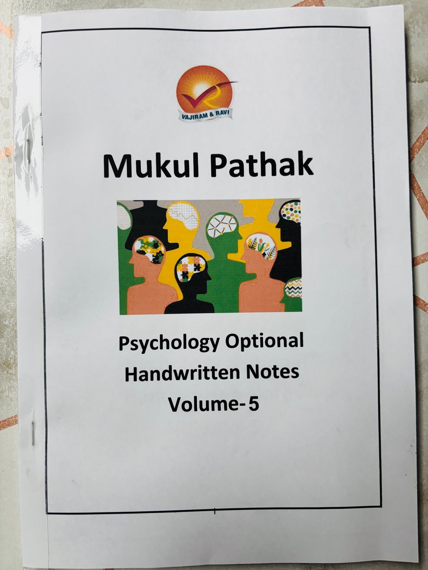 Vajiram & Ravi Mukul Pathak Psychology Optional Handwritten Notes | Best Psychology Notes for UPSC | 5 Booklets- English