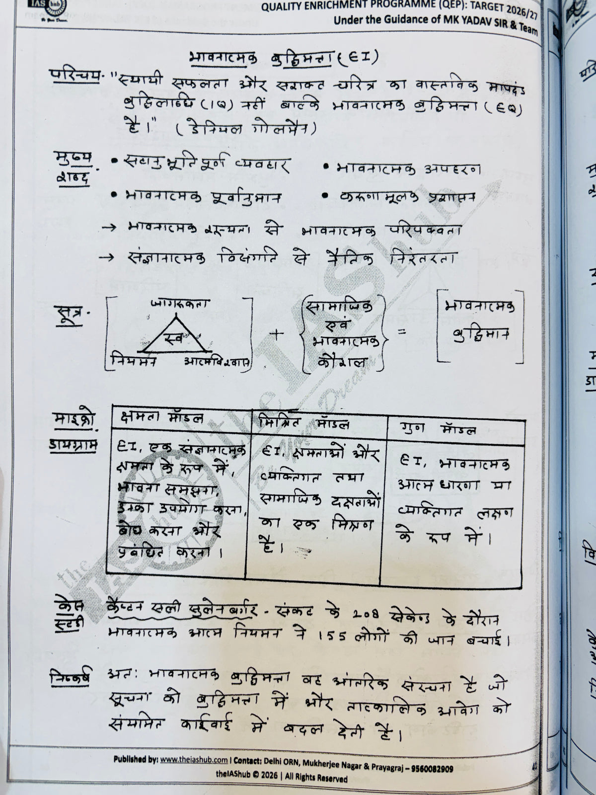 MK Yadav Sir QEP "Power Pages" Mains Notes 2026 (Hindi) | IAS Hub Mains Notes for UPSC, UPPCS, BPSC (4 Books-Hindi)