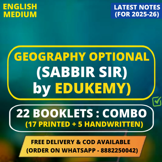 Sabbir Sir Geography Optional Printed+Handwritten Notes in English (22 Booklets)