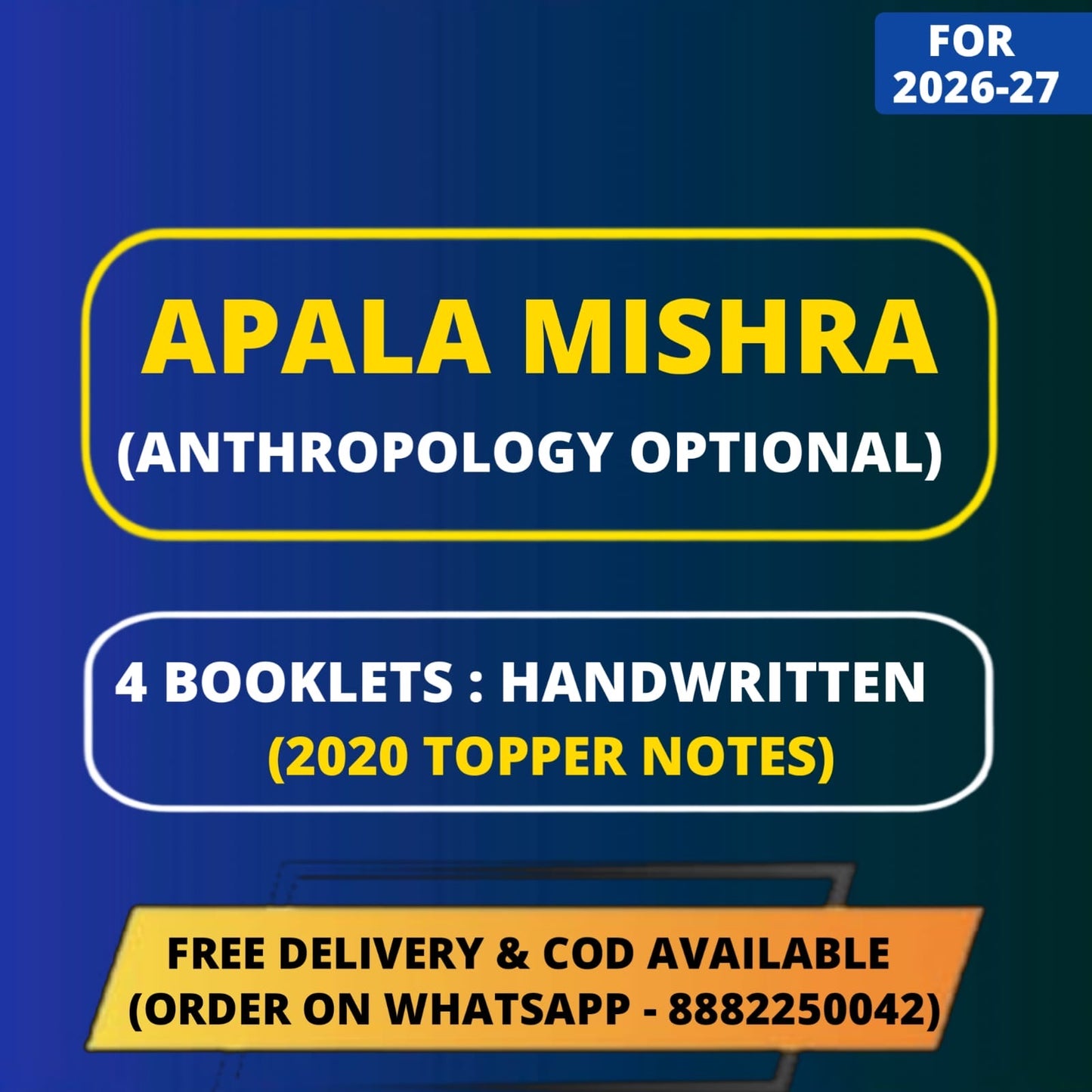 Apala Mishra (AIR 9) Anthropology Optional Handwritten Notes in English | Best Anthropology Notes for UPSC | 4 Booklets- English