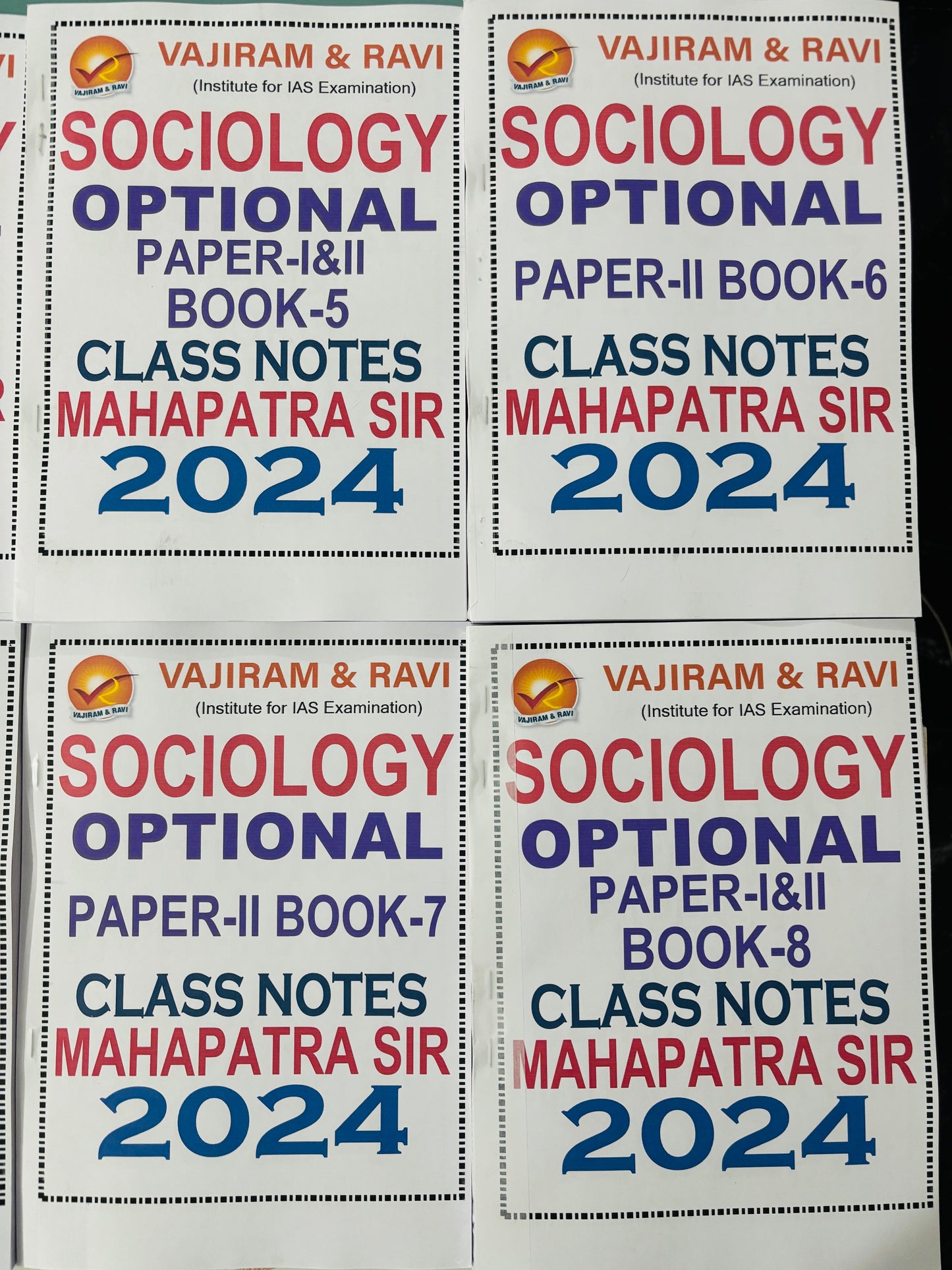 Vajiram & Ravi Mahapatra Sir Sociology Optional Handwritten Notes | 8 Booklets - English