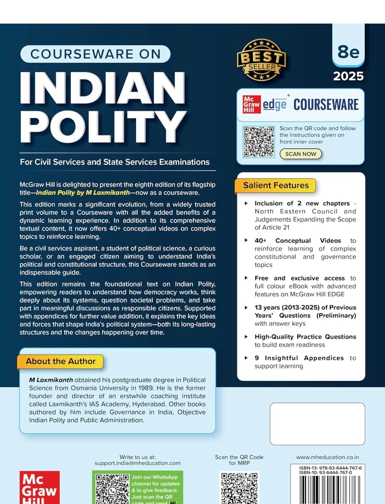 Laxmikanth Polity Book in English - Latest 8th Edition (100% Original Book)