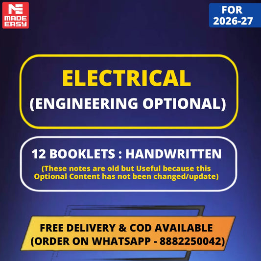 Made Easy Electrical Engineering Optional Notes | Best Electrical Engineering Optional Notes for UPSC | 12 Booklets - English