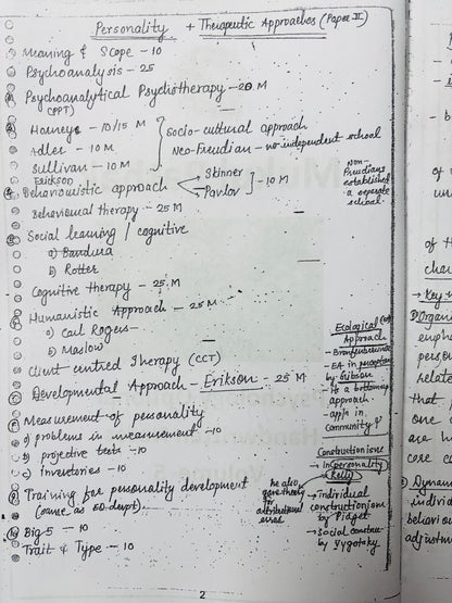 Vajiram & Ravi Mukul Pathak Psychology Optional Handwritten Notes | Best Psychology Notes for UPSC | 5 Booklets- English