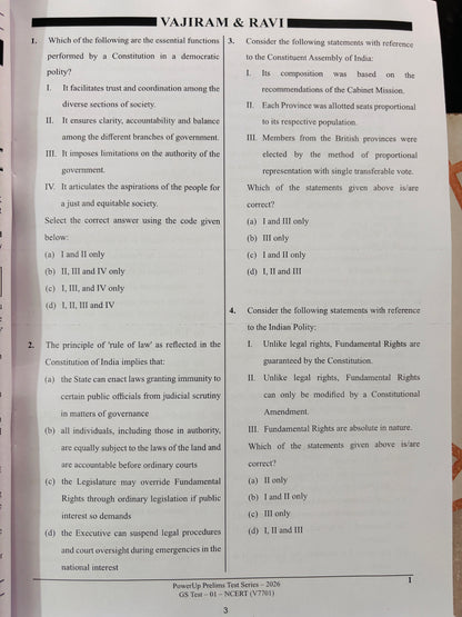 Vajiram Prelims Test Series 2026 | 3 Tests - English