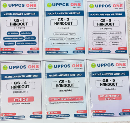 UPPCS One : UPPCS Mains Notes (English)| Best UPPCS Notes 2026 | 6 Latest Booklets