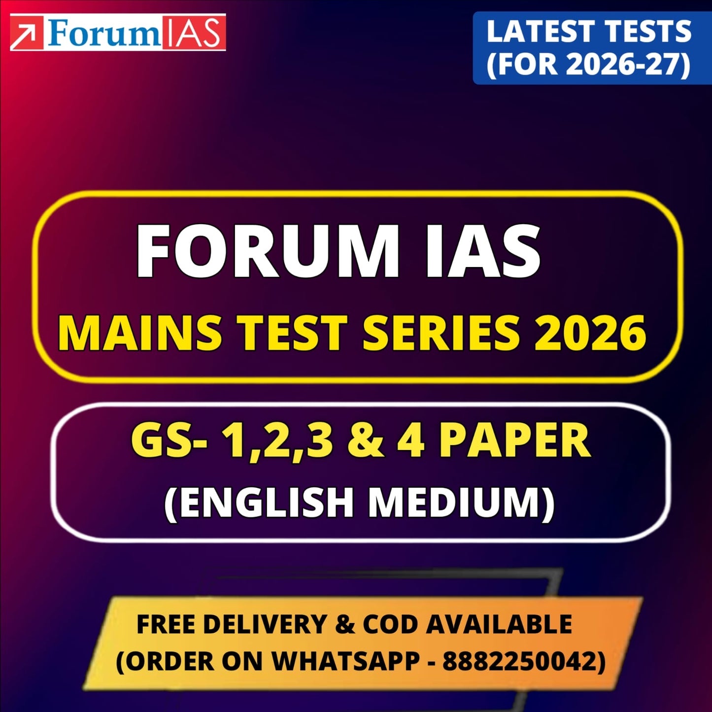 Forum IAS Mains Test Series 2026 (20 Tests) | Best UPSC Mains Test Series 2026 - English Medium