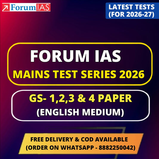 Forum IAS Mains Test Series 2026 (20 Tests) | Best UPSC Mains Test Series 2026 - English Medium