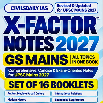 Civilsdaily X-Factor Notes for UPSC Mains 2027 – 16 Booklets Complete Set (English Medium)