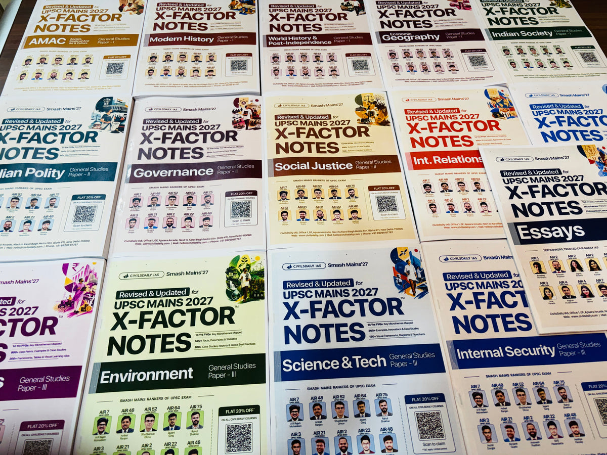 Civilsdaily X-Factor Notes for UPSC Mains 2027 – 16 Booklets Complete Set (English Medium)