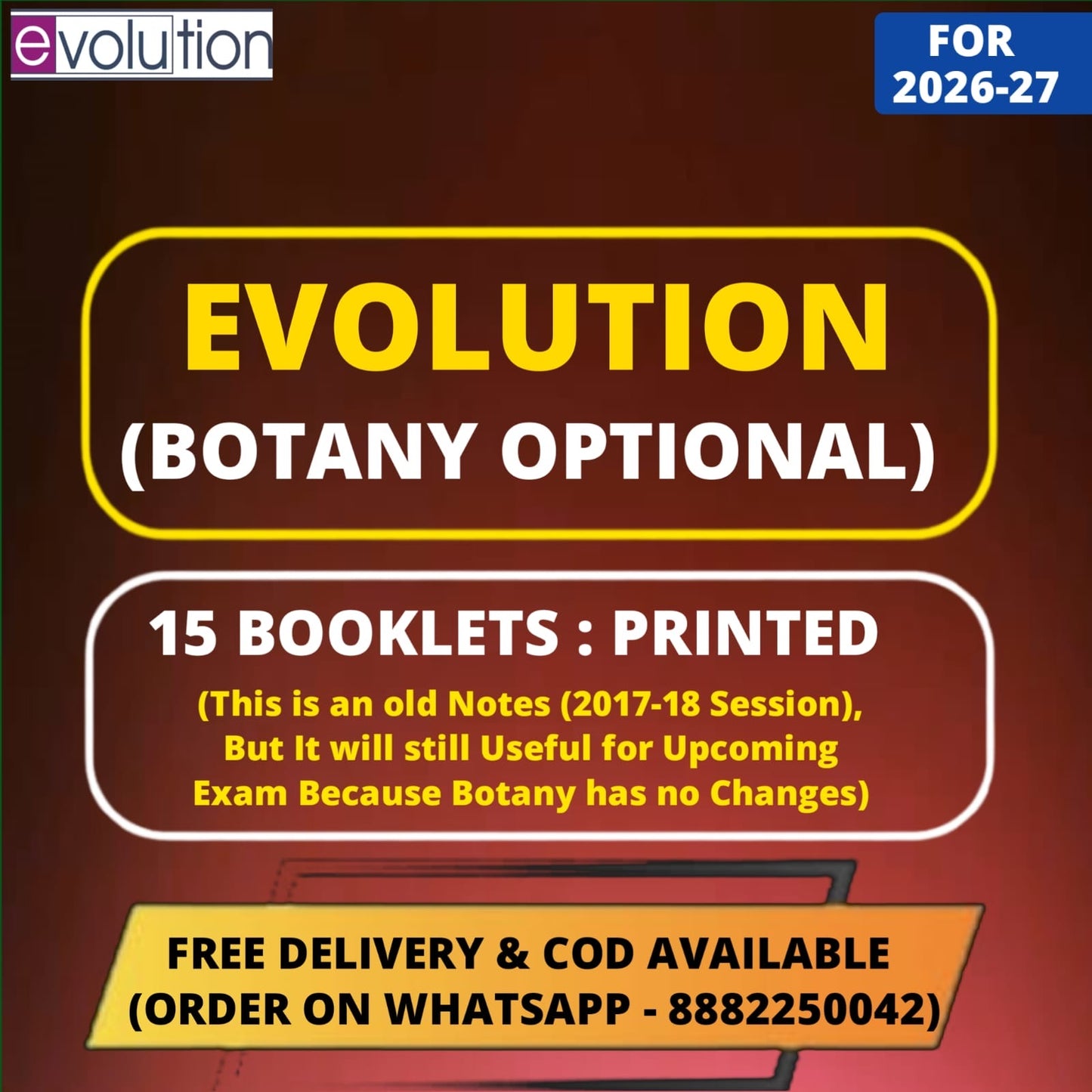 Evolution Botany Optional Notes | Best Botany Optional Notes for UPSC | 15 Booklets - English