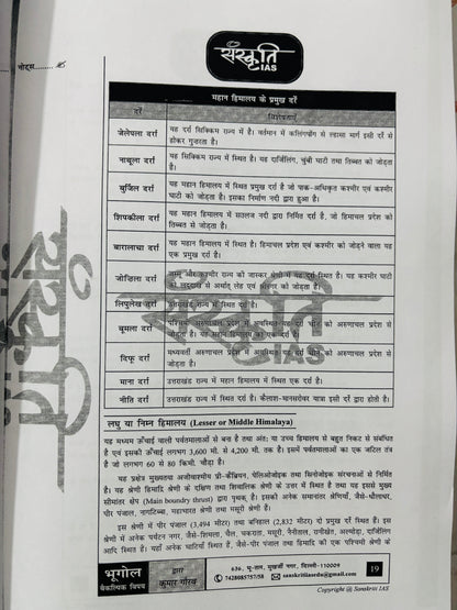 Sanskriti IAS : Kumar Gaurav Geography Optional PRINTED Notes in Hindi | 7 Booklets - Hindi Medium