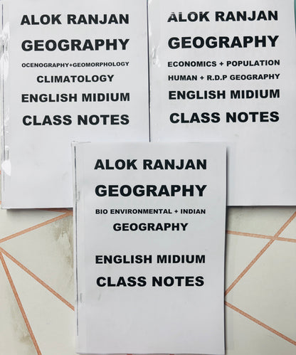 Alok Ranjan Sir Geography Optional COMBO Notes (Printed+Class) in English | 24 Booklets - English