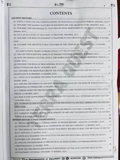 Terra Quest Mains Study Material For UPPCS & UPSC 2026 (English)| Mains All Papers Notes for UPSC, UPPCS, BPSC, HPSC, UKPSC (10 Books)