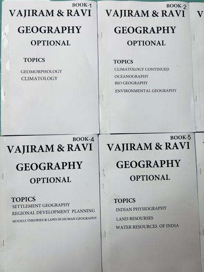 Vajiram & Ravi Geography Optional Handwritten Class Notes in English | 6 Booklets