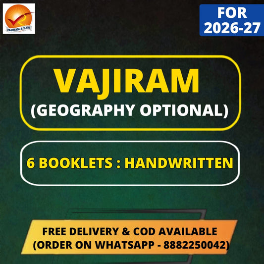 Vajiram & Ravi Geography Optional Handwritten Class Notes in English | 6 Booklets