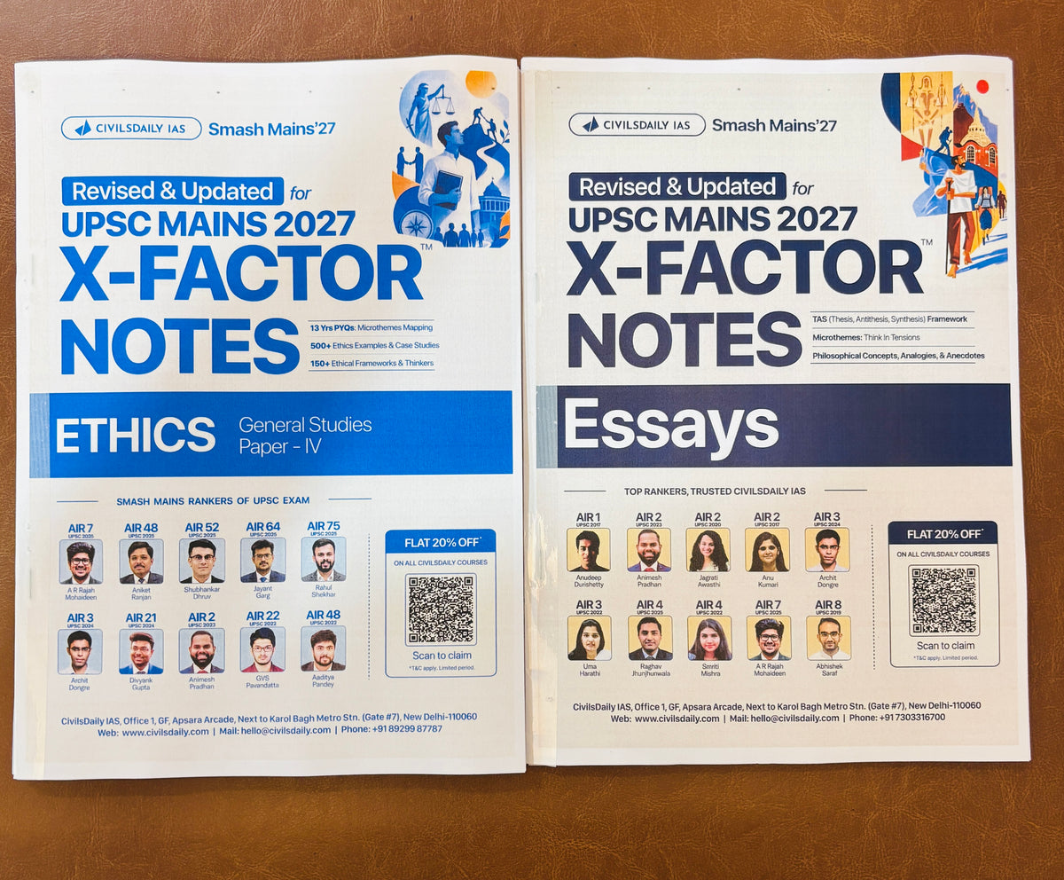 Civilsdaily X-Factor Notes for UPSC Mains 2027 – 16 Booklets Complete Set (English Medium)