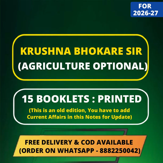 Krushna Bhokare Agriculture Optional Notes | Best Agriculture Optional Notes for UPSC | 15 Booklets - English