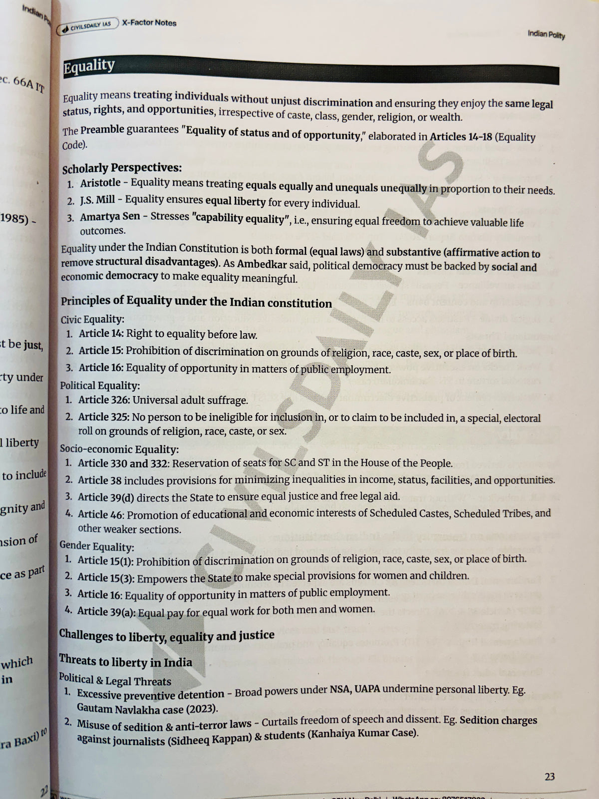 Civilsdaily X-Factor Notes for UPSC Mains 2027 – 16 Booklets Complete Set (English Medium)