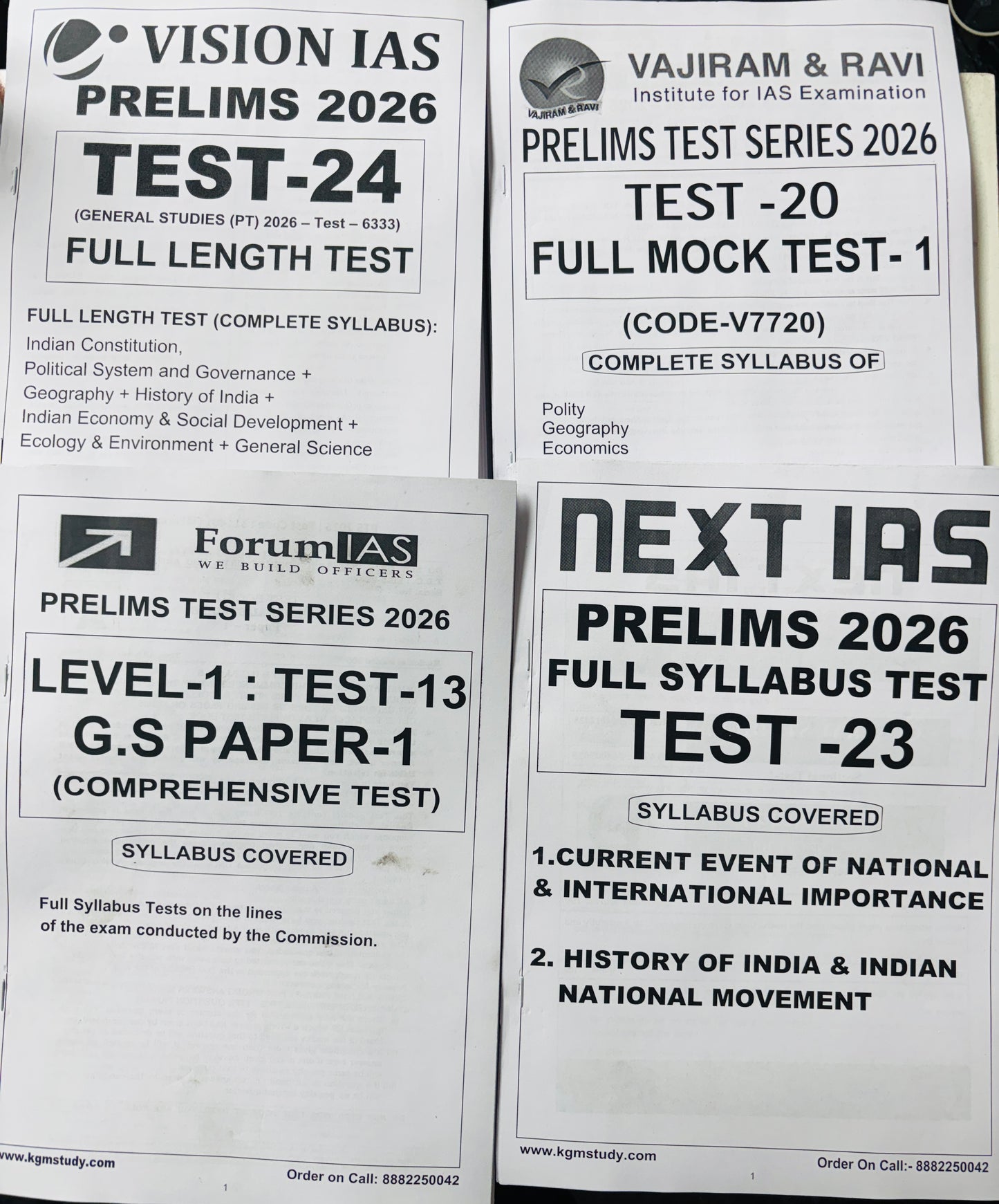 30 Full Length Test For UPSC Prelims 2026 (English)| (12 Vision, 8 Vajiram, 8 Forum, 2 Next)| UPSC Test Series 2026