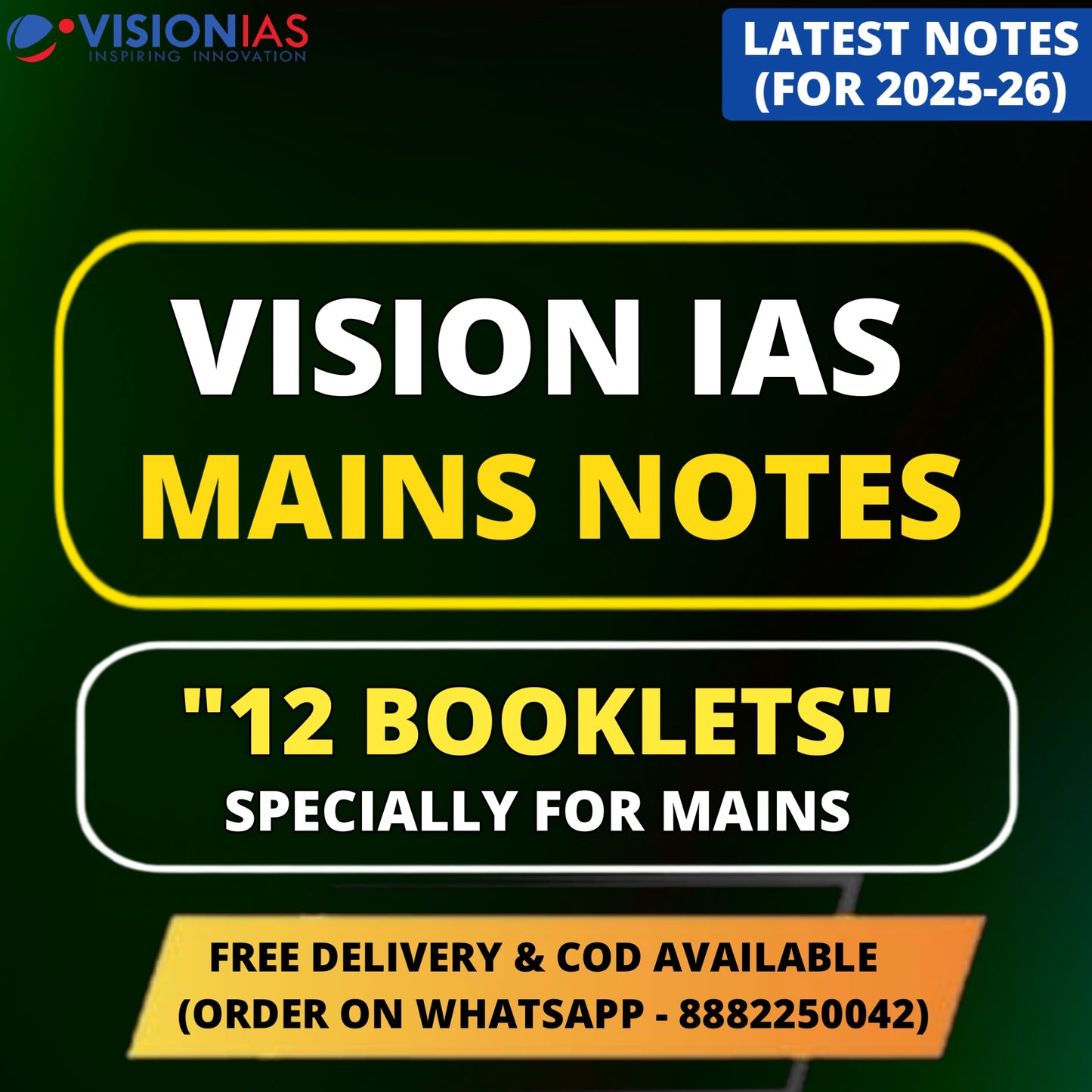 Vision IAS Mains VAM Notes (English) | Latest 12 Booklets
