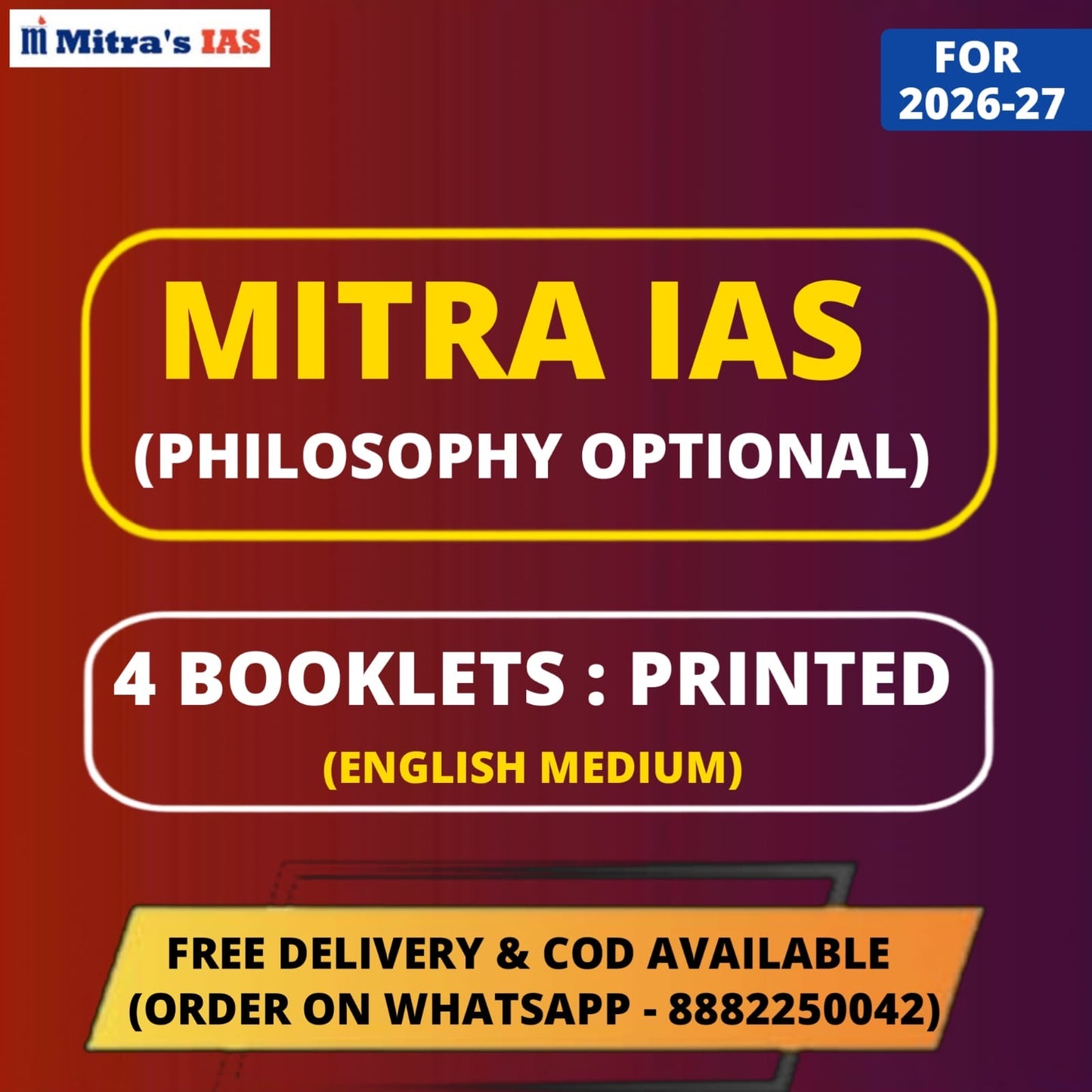 Mitra IAS Philosophy Optional Notes in English | Best Philosophy Notes for UPSC IAS | 4 Booklets - English Medium