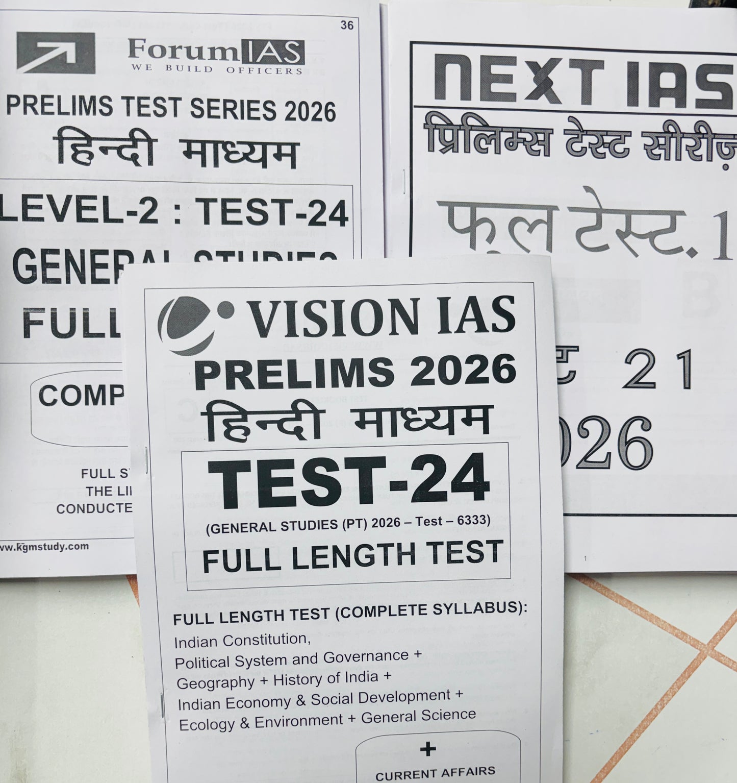 30 Full Length Test For UPSC Prelims 2026 (Hindi)| (12 Vision, 2 Drishti, 6 Forum, 10 Next) | UPSC Test Series 2026 - Hindi