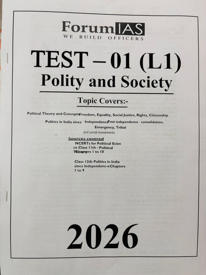 Forum IAS Prelims Test Series 2026 | 26 Tests - English Medium